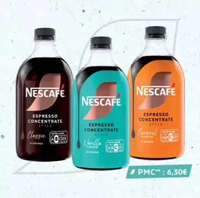 3 bouteilles de boissons de Nescafé Espresso Concentrate