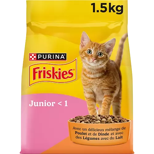 Friskies Chat Junior Poulet Dinde Légumes Lait